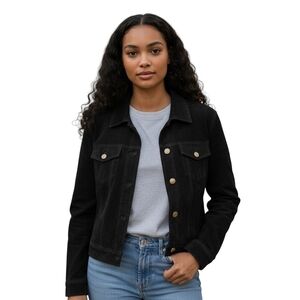 SKOTTS SUEDE Womens XL Suede Leather Jacket Black Washable Coat Fall Pockets